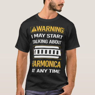 Camiseta Engraçado Aviso Harmonica Mouth Organ