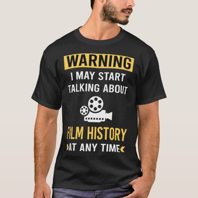 Camiseta Engraçado Aviso Histórico de Filmes (Frente)