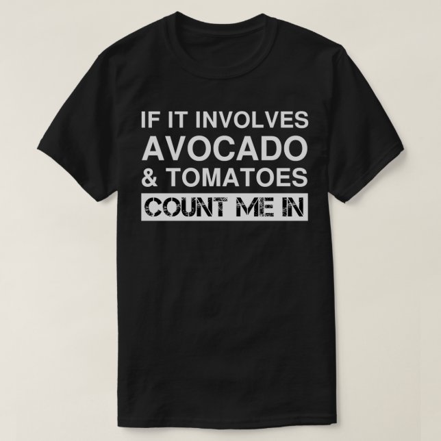 Camiseta Engraçado Avocado E Tomates Malhação Saudável (Frente do Design)