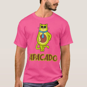 Camiseta Engraçado Avocado Papacado Pai Vegan Pai Clássico 