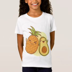 Camiseta Engraçado Avocado Pineapple Melhor Amigos BFF Kaw