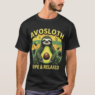 Camiseta Engraçado Avocado Sloth Hybrid Avosloth Retro Vint