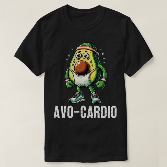 Camiseta Engraçado Avocardio Avocado Exercício de áudio Mal (Frente do Design)