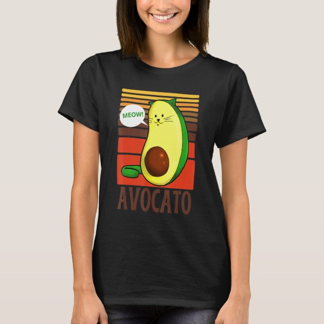 Camiseta Engraçado Avocato Ca Para Gatos (Frente)