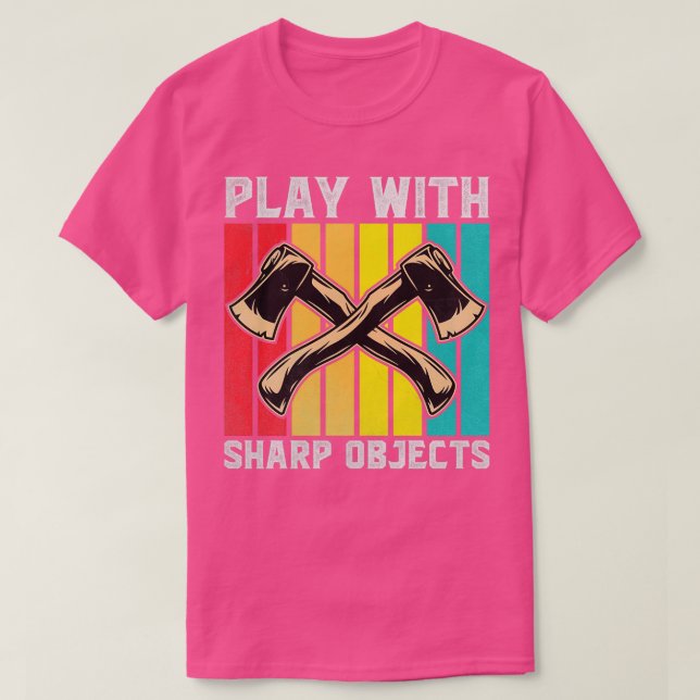 Camiseta Engraçado Ax Joga Com Objetos Nítidos Ax (Frente do Design)