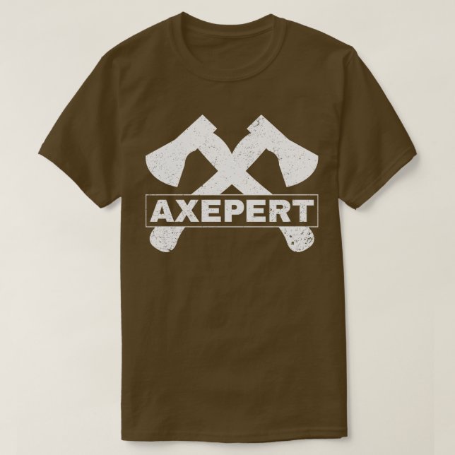 Camiseta Engraçado Ax Jogando Lumberjack Hatchet Expert (Frente do Design)
