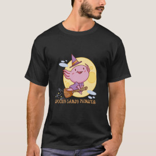 Camiseta Engraçado Axolotl no Halloween Spooky Candy Monste