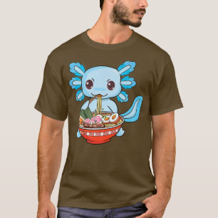 Camiseta Engraçado Axolotl Ramen Noodles Animes Bonitos Men