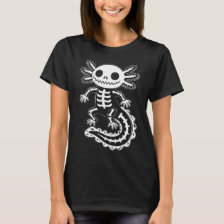Camiseta Engraçado Axolotl Skeleton Halloween Skull