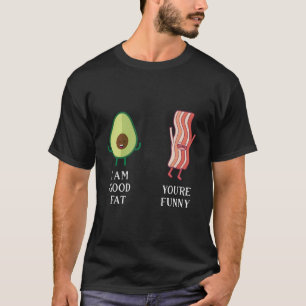 Camiseta Engraçado Bacon Avocado Good Fat Design