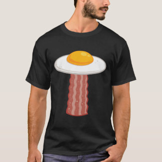 Camiseta Engraçado Bacon Ovo Ovni Comida café da manhã Humo