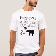 Camiseta Engraçado Bagpipe - Urso Médio