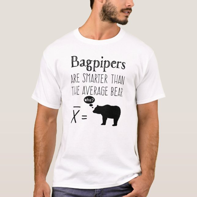 Camiseta Engraçado Bagpipe - Urso Médio (Frente)