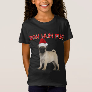 Camiseta Engraçado Bah Hum Pug Cachorro Papais noeis de Fér