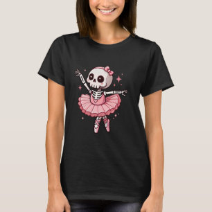 Camiseta Engraçado Balé esquelético Ballerina Dance Cute Bo