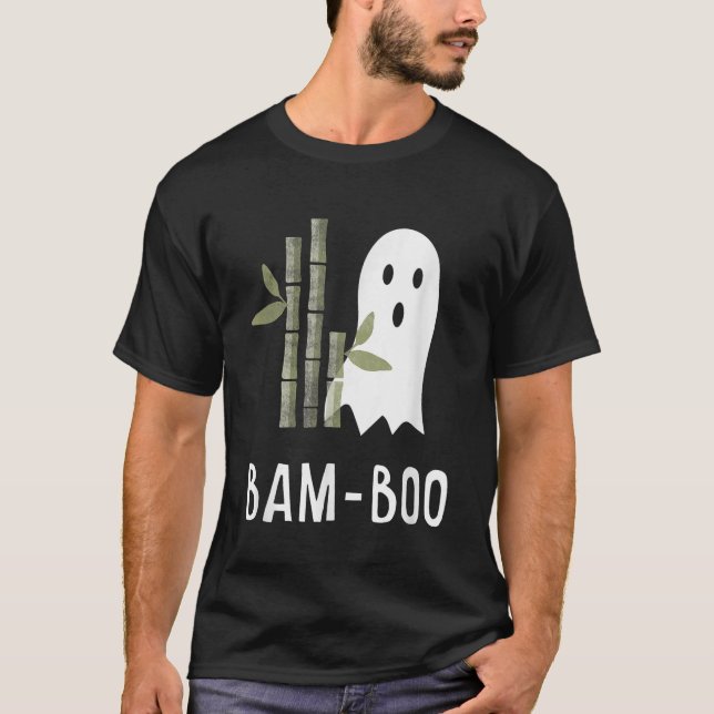 Camiseta Engraçado Bamboo Halloween Costume Asiático Boo Gh (Frente)