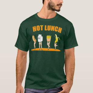 Camiseta Engraçado Banana HotDog Leite Frita Comida Almoç