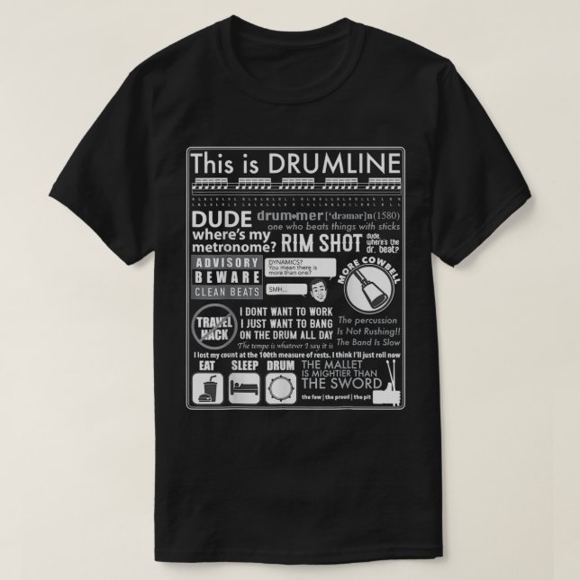 Camiseta Engraçado Banda De Marchar Isto É Um Drumline Cote (Frente do Design)