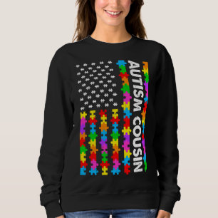 Camiseta Engraçado bandeira americana Autismo Primo Autismo
