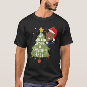 Camiseta Engraçado Barack Obama Barack Em Torno Da Árvore P