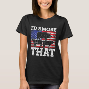 Camiseta Engraçado Barbecue I d Fumar Esse Patriótico Grill