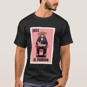 Camiseta Engraçado Batismo Mexicano Padrino Proposta 2025 B