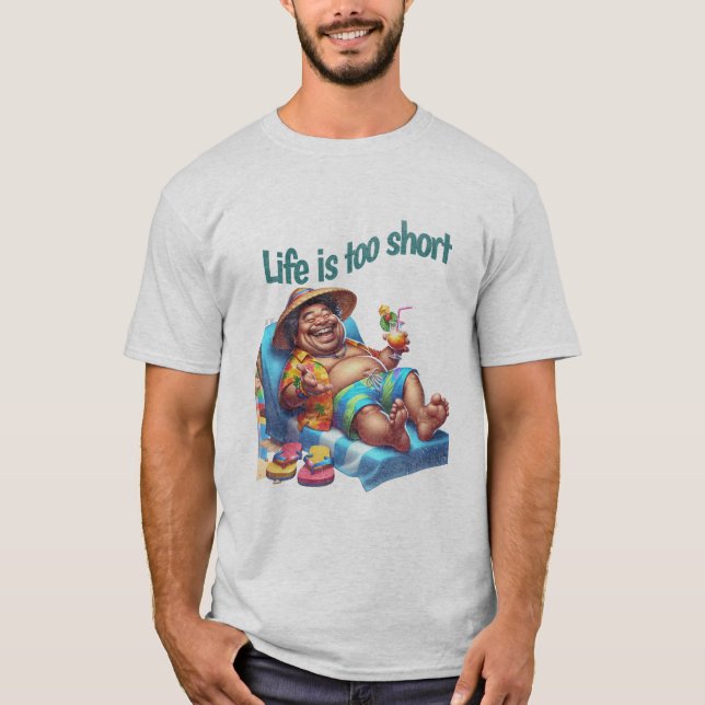 Camiseta Engraçado Beach Bum Life é muito curta Cotação Hum (Frente)