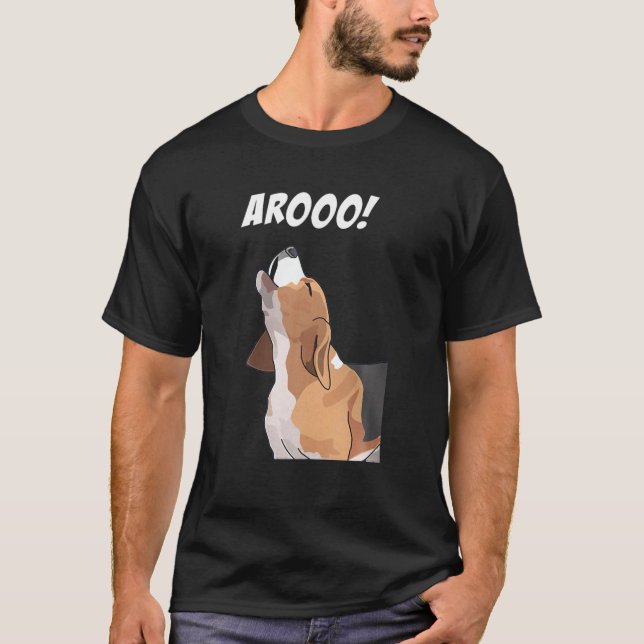 Camiseta Engraçado Beagle, ÁRAOO Cachorro (Frente)
