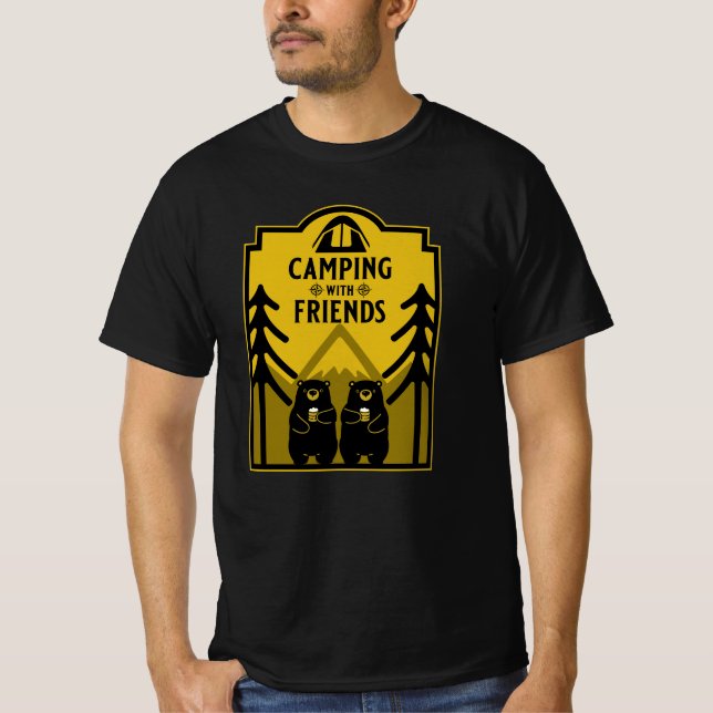 Camiseta Engraçado Bear Camp Adventure Canadá (Frente)