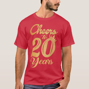 Camiseta Engraçado Bebendo Alegra-Se A 20 Anos De Aniversár