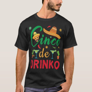 Camiseta Engraçado Bebendo Cinco de Drinko Cinco de Mayo Gi