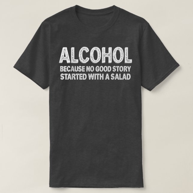Camiseta Engraçado Bebendo de Álcool Vegetariano (Frente do Design)