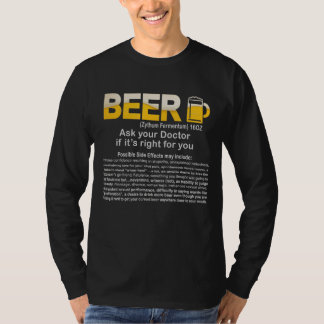 Camiseta Engraçado Beer, pergunte ao seu médico se é a cami