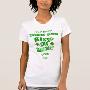 Camiseta Engraçado beijo meu trevos St Patrick