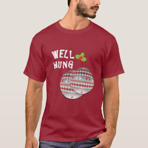 Camiseta Engraçado Bem Preso as Bolas de Natal Novidade Gr