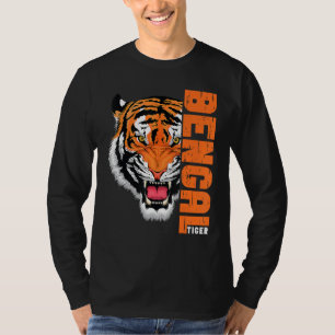Camiseta Engraçado Bengala Tigre Abre Boca Crescente Do Iéá