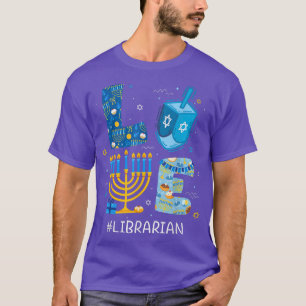 Camiseta Engraçado Bibliotecário AMOR Professor Menorah Jew