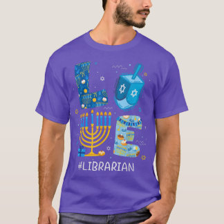 Camiseta Engraçado Bibliotecário AMOR Professor Menorah Jew