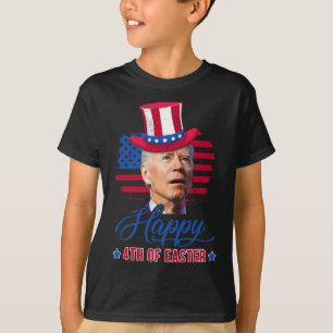 Camiseta Engraçado Biden Espancou Feliz 4 De Páscoa 4 De Ju