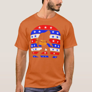 Camiseta Engraçado Big Foot Hot Dog American Flag Premium