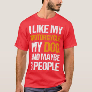 Camiseta Engraçado Biker, eu gosto do meu cachorro de moto 