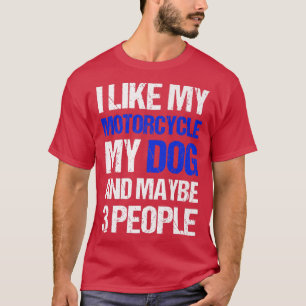 Camiseta Engraçado Biker, eu gosto do meu cachorro de moto