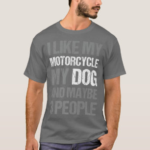 Camiseta Engraçado Biker, eu gosto do meu cachorro de moto