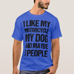Camiseta Engraçado Biker, eu gosto do meu cachorro de moto