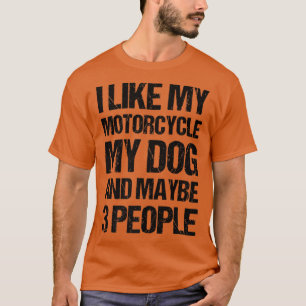 Camiseta Engraçado Biker, eu gosto do meu cachorro de moto 