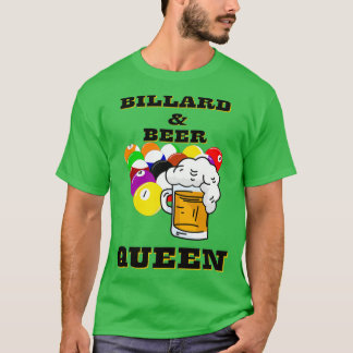 Camiseta Engraçado BILLARD BEER RAINHA para senhoras e Mães