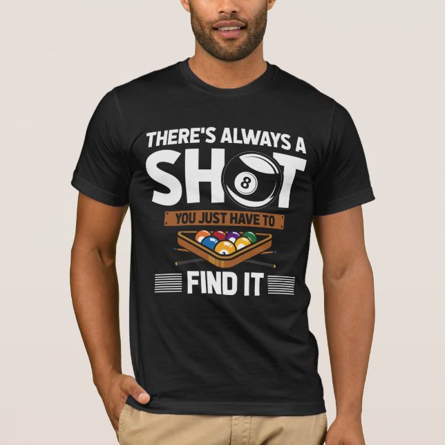 Camiseta Engraçado Billard Citação Oito Bola (Frente)