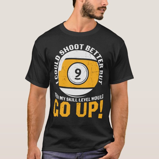 Camiseta Engraçado Billiard dizendo retrô (Frente)