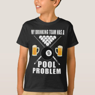 Camiseta Engraçado Billiard, Minha Equipe De Bebendos Tem U