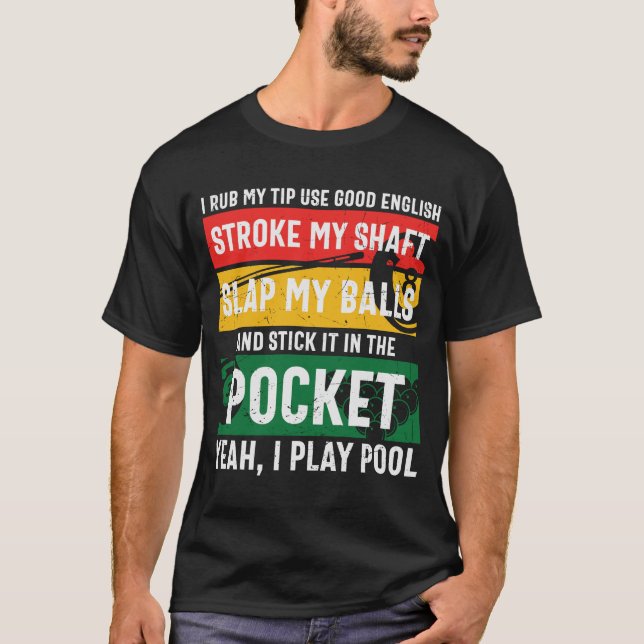 Camiseta Engraçado Billiards Dizendo Retro (Frente)